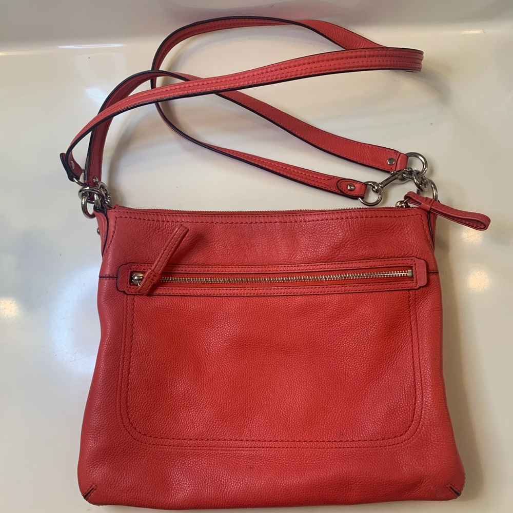 Red Coach adjustable strap purse